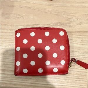 Comme des Garçons Wallets Dot Print Half Zip Leather Wallet